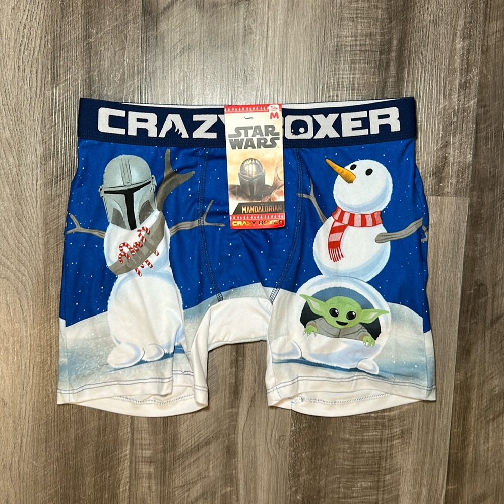 Star Wars The Mandalorian Snowman Crazy Boxer Boxer Brief - Medium